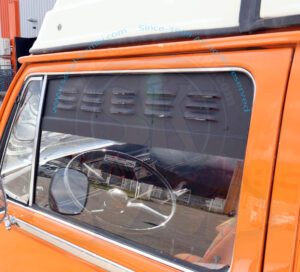 Air vents for front cab door, with mosquito net, aluminum, 8/1967-7/1979 (per pair)