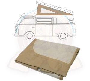 Telo per tetto a soffietto Westfalia, T2 8/1973-7/1979, beige, 3 finestrelle
