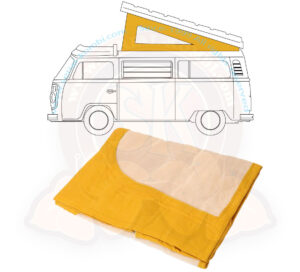 Telo per tetto a soffietto Westfalia, T2 8/1973-7/1979, giallo/arancio, 3 finestrelle