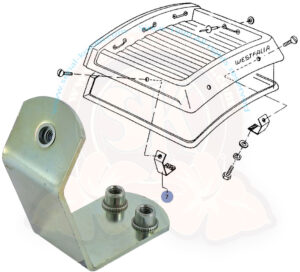 Lateral roof bracket Westfalia 5/1979-7/1992 each, 2 needed per vehicle