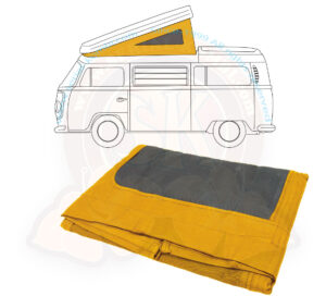 Toile de toit Westfalia, T2 8/1967-7/1973, 3 fenêtres, Jaune/orange