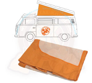 Faltenbalg für Westfalia Aufstelldach, T2 8/1973-7/1979, orange, 1 Fenster, nach Spezifikation SERIAL-Kombi