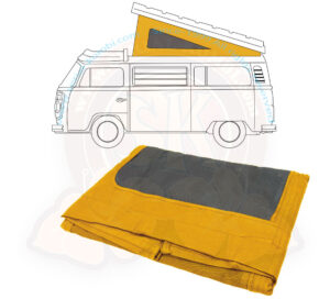 Toile de toit Westfalia, T2 8/1973-7/1979, 3 fenêtres, Jaune/orange