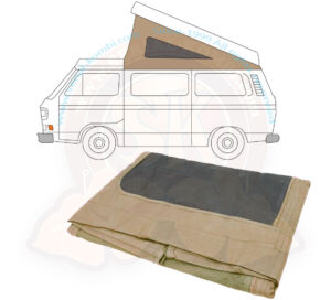 Telo per tetto a soffietto Westfalia, T3 8/1983-7/1992, beige, 3 finestrelle, specifiche SERIAL-Kombi