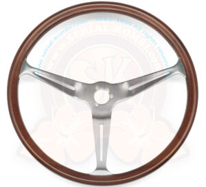 Volante FLAT4 stile EMPI GT con razze lucidate e impugnatura in legno ø 15,5" (400mm)