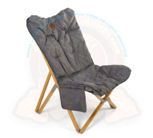 Padded folding LOUNGE chair, tinged with grey, bamboo frame, 75x43xH100cm, up to 120kg, HOLIDAY TRAVEL
