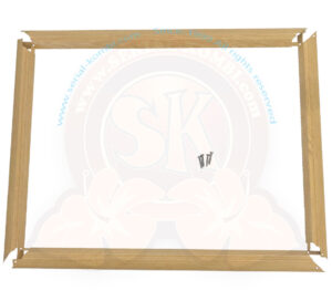 Inner frame for louvred window, aluminium with a wood-effect finish, supplied with screws, Westfalia, 1950-7/1967