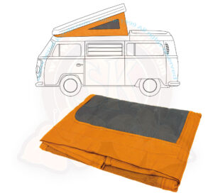 Faltenbalg für Westfalia Aufstelldach, T2 8/1967-7/1973, orange, 3 Fenster