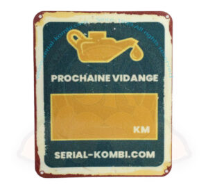 Autocollant "Prochaine vidange", 6x5cm, SERIAL-Kombi VW parts